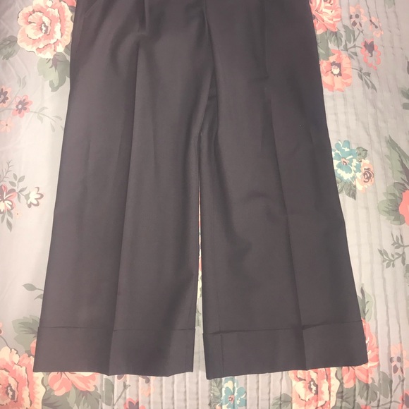 Cropped and cuffed wool blend trousers by Theory - Picture 3 of 5